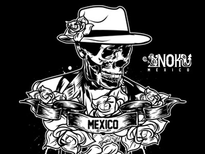 INK CATRIN // NOKMEXICO custom design illustration intuospro photoshop screenprinting skull tee tshirt tshirtdesign wacom