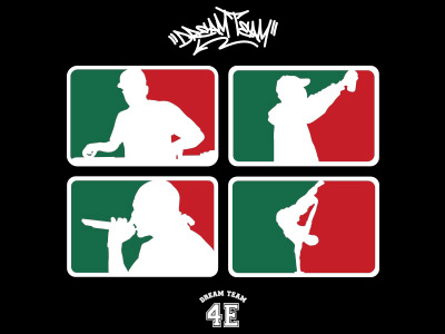 4e The dream Team 4elementos screenprinting illustration brakdance graffiti rap hiphop design tshirtdesign