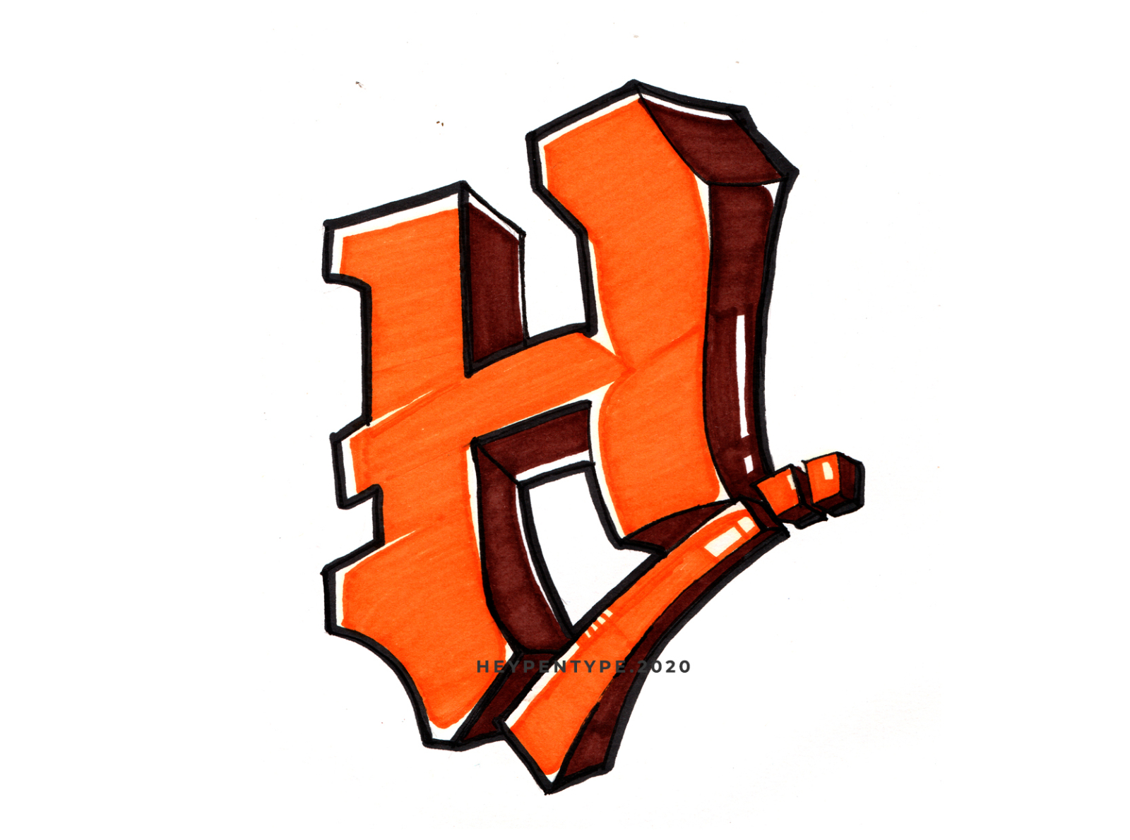 graffiti letter h