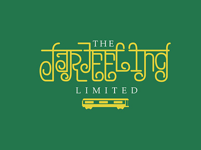 The Darjeeling Limited Lettering design flat illustration movie typography vector wes anderson