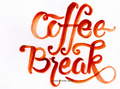 CoffeeBreak brush lettering design font design graphic design lettering lettering art typography watercolor