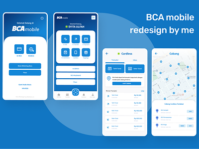 BCA mobile (Redesign) Design League banking dashboard bankingapp blue money app uiux