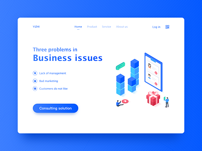 Business issues 2.5d blue business card evaluation gift icon orders solution thumbs ui up