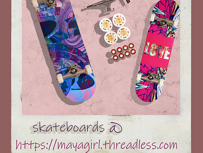 Lori Hammond_M skateboards designs @mayagirl.threadless.com branding design illustration logo vector