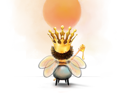 Little Queen adobe indesign adobe photoshop bee book childrens colorful concept createspace digital illustration digital painting graphic illustration kids picture story watercolor