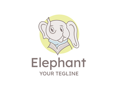 Elephant Logo Template animal animation cartoon character cute design elephant fun funny illustration kids logo