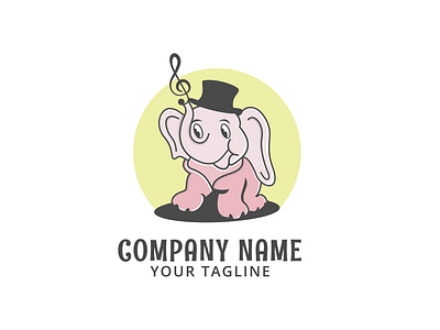 elephant musician - Logo template