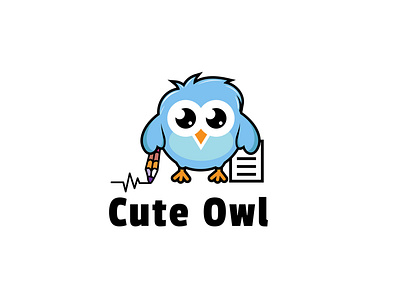 Cute Owl Learn - Logo Template animal animation book cartoon character characters creative creative logo cute design education fun funny illustration kids learn modern owl paper