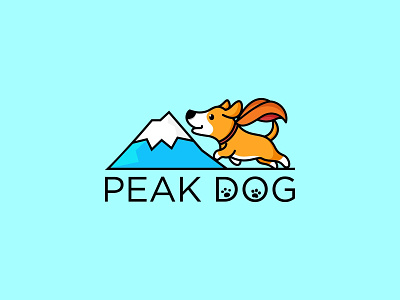 peak dog 99designs animal animation cartoon character cute design dog fun funny graphixel illustration instagram kids little logo modern mountain peak vector