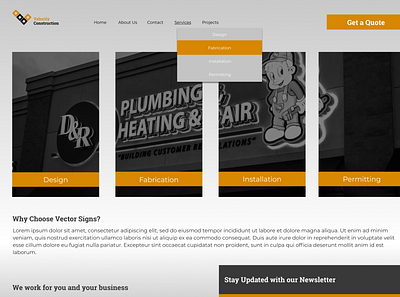 Website UI Design - Contractor / Sign Company Website branding design ui web website
