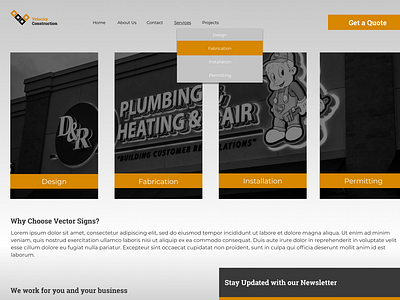 Website UI Design - Contractor / Sign Company Website