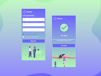 UI Mobile Design - Receive Updates Signup Form - DailyUI 001