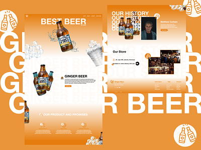 Web Design For Product Profile - GINGER BEER beer ui ui ux ui design uidesign ux web design webdesign website design