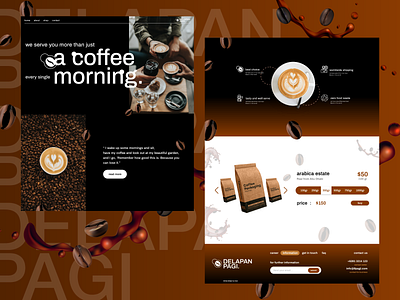 Coffee shop web design - Delapan Pagi coffee coffee shop ui ui design ui ux web design webdesign website design