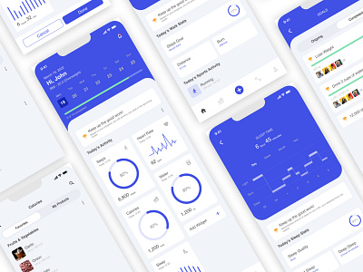 (Design Sprint) Health Monitor app design illustration minimal ux website