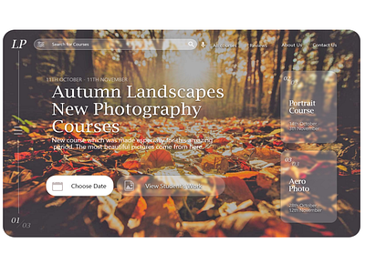 Autumn Photography Course | Desktop Website Design