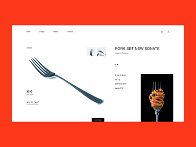 Product Card for Cutlery Shop — White clean cutlery dailyui fork minimal product card webdesign