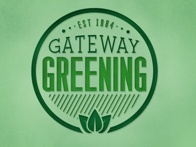Gateway Greening arch bold circle garden gardening gateway green oval plant planting type typography