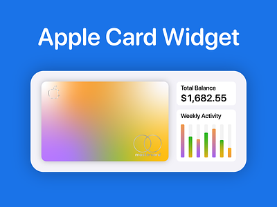 Apple Card Widget 14 apple apple card apple pay art bank branding creative design fake design flat icon illustration ios ios14 iphone ui ux vector widget