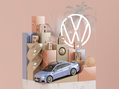 Composition-Volkswagen Arteon animation design identity illustration illustrator minimal type typography vector website