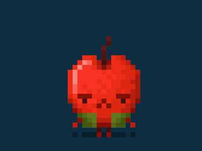 Mr Apple animation character design food gif nature pixel pixel art veggies