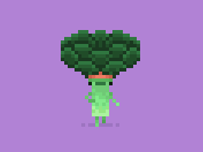 Broccoli animation character design food gif nature pixel pixel art veggies