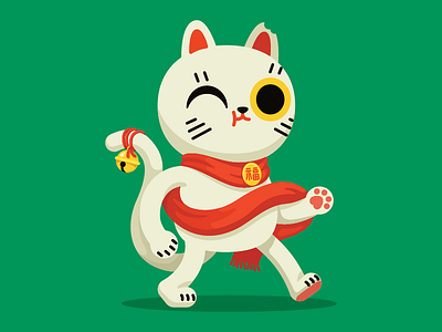 Lucky Cat by Paulina Sadowska on Dribbble