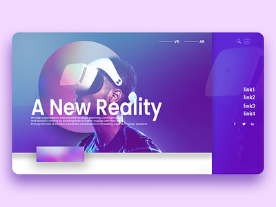 A New Reality Landing Page design desktop landing page mockup ui user experience user interface
