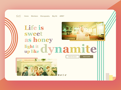 BTS 'Dynamite' Landing Page UI