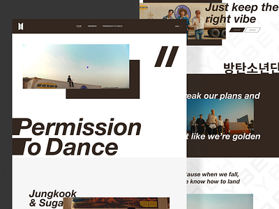 BTS Permission to Dance | Landing Page UI design figma landing page mockup ui user interface