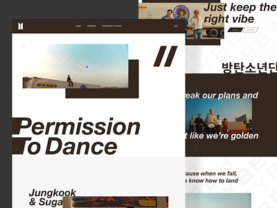 BTS Permission to Dance | Landing Page UI
