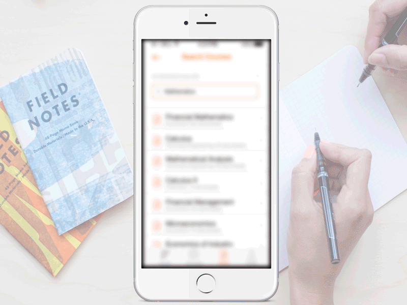 Tutored App (Ios): Animation for the search of students notes