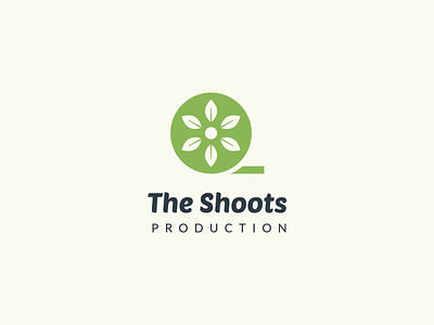 The Shoots Production Logo Design brand branding film green lean logo minimal movie palette production video visual