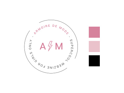 Logo for the blog Armoire de mode brand identity branding fashion girl logo pink