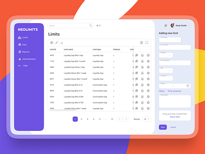 A comprehensive limits management for Banking Book adaptive banking business components design illustration interface ui ux