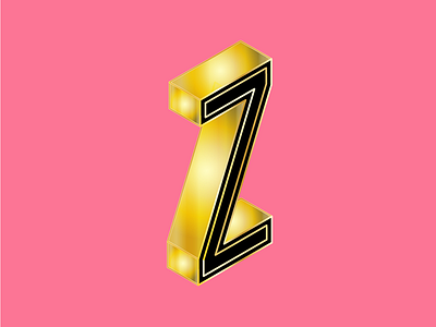 Golden Z colours illustration letter typo typography z