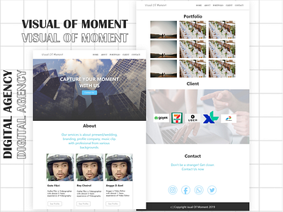 Visual Of Moment Landing Page agency landing page brand identity branding clean clean design design digital agency moment ui uiux ux visual web web design website wedding white