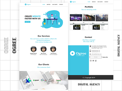 Ogree Landing Page Concept agency landing page brand identity branding clean clean design digital agency ui ux uxui website