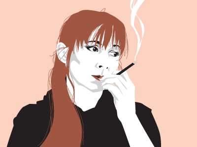 Fiona Smoking illustration vector
