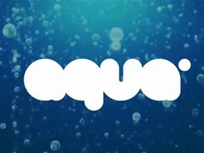 Aqua design letters logo round video