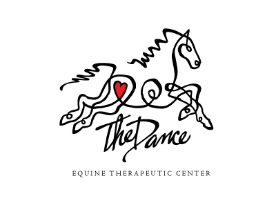 The Dance Equine brand hand horse lettering logo