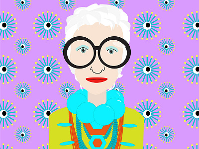 Iris Apfel character colorful costume eccentric glasses iris apfel jewelry