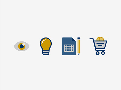 CPG Icons checkout consumer packaged goods cpg eye graph paper icons lightbulb shop shopping cart
