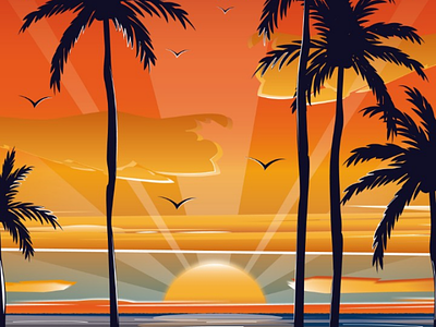 Sunset art illustration digital