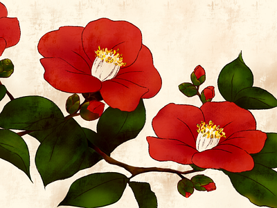 Camelia artwork digital digitalart floral painting