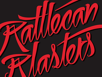 Rattlecan Blasters scipt hand handlettered handlettering letter script