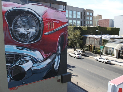 '57 Chevy mural art graffiti mural muralist paint spray spraypaint urban