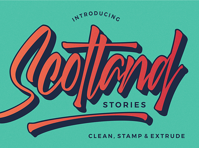 Scotland Stories | Modern Script branding graphic design logo rough font