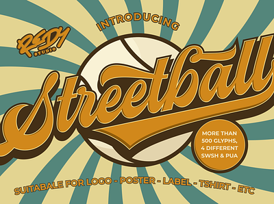Streetball Vintage Font branding graphic design logo sporty fonts typography