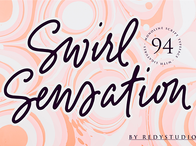 Swirl Sensations – Monoline Calligraphy Fonts branding classy graphic design logo typography